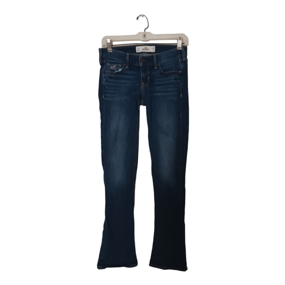 Hollister Denim - Hollister Junior's Wide Leg Blue Jeans Size 1 Regular Dark Denim Cotton